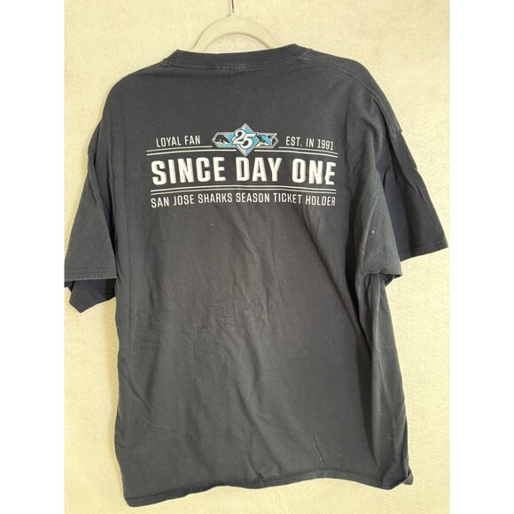 Vintage San Jose Sharks 25 Years of Teal Shirt Size XL HOCKEY - Picture 4 of 6